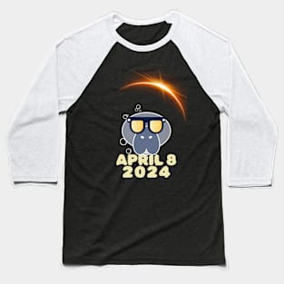 Funny Manatees 2024 Solar Eclipse Baseball T-Shirt